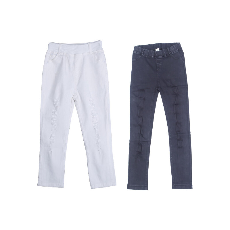 Lesara Kinder-Jeans im Used-Look - 92 - Weiß
