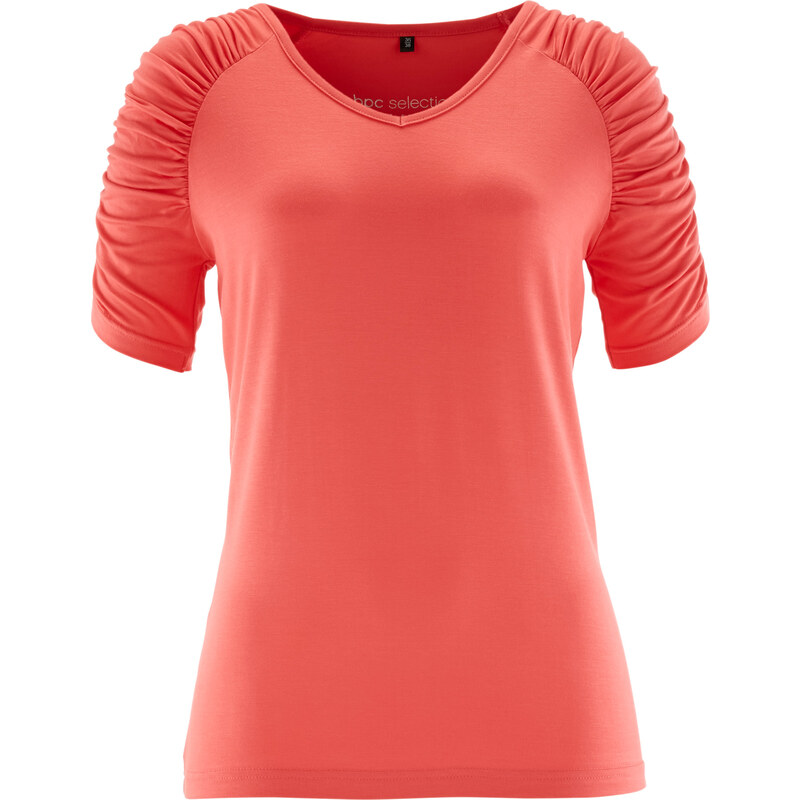 bpc selection T-Shirt mit Raffung halber Arm in rot für Damen von bonprix
