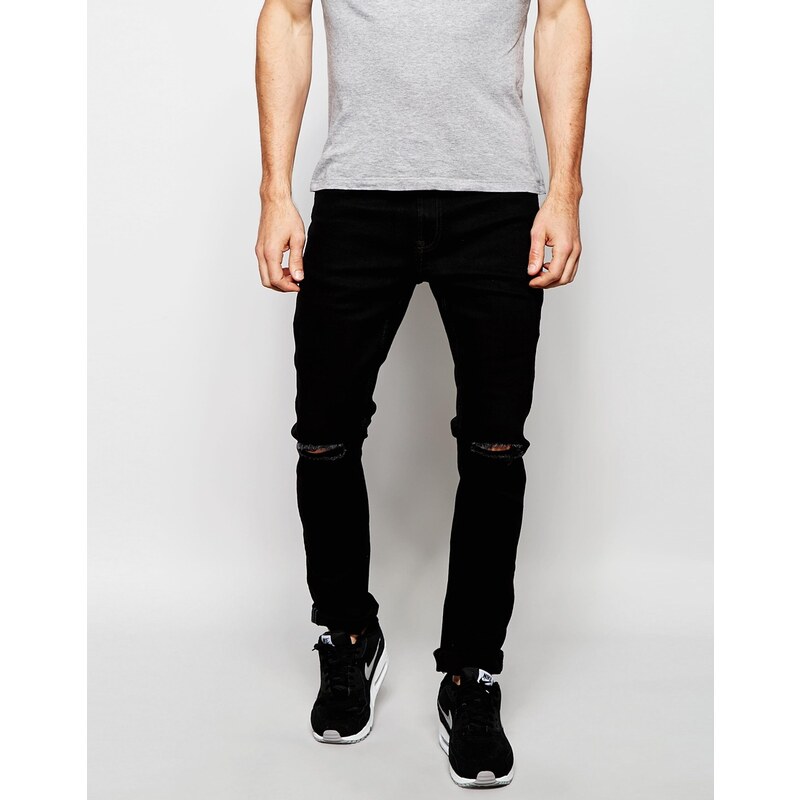 Produkt - Schwarze Skinny-Jeans mit Zierrissen - Schwarz