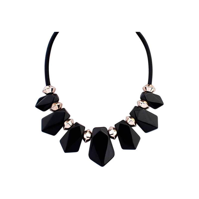 Lesara Statement-Halskette mit schwarzen Steinen