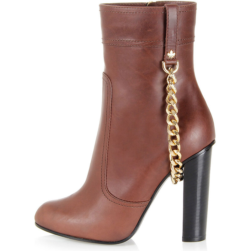Dsquared2 Leather ankle boot with chain Herbst/Winter