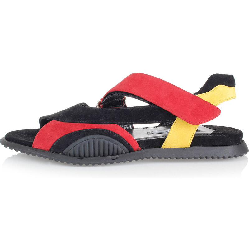 Prada Sandale aus Lackleder mit Logo Frühling/Sommer