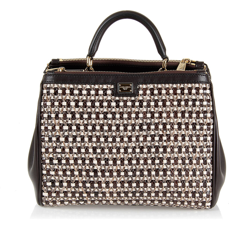 Dolce & Gabbana Leather shoulder bag woven pattern Frühling/Sommer