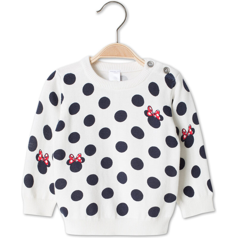 C&A Babys Minnie Mouse Baby-Baumwoll-Pullover in weiss