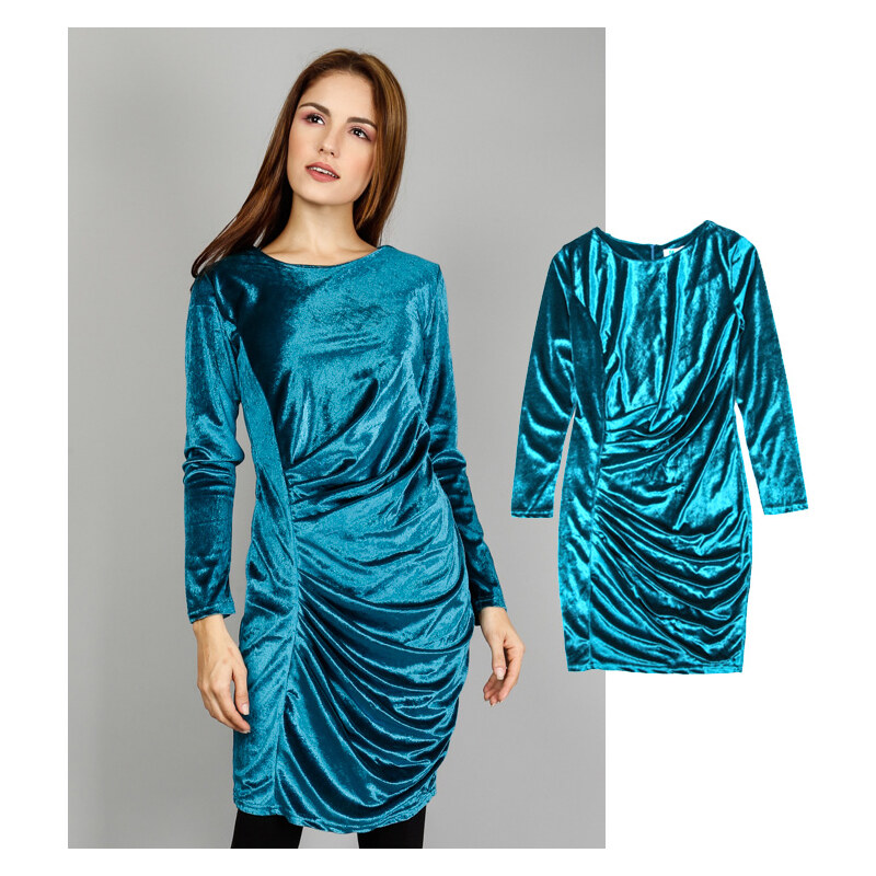 Lesara Kleid mit asymmetrischen Falten-Design - M