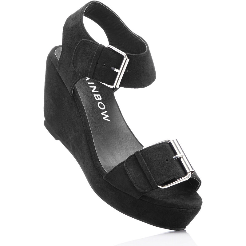 RAINBOW Sandalette mit 8 cm Keilabsatz in schwarz von bonprix