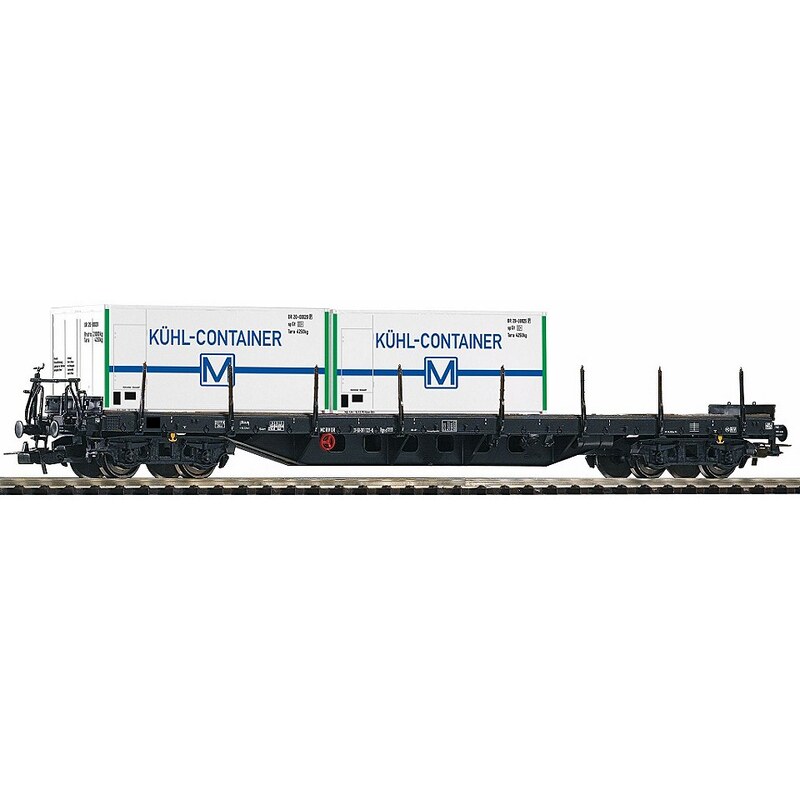 PIKO Güterwagen, »Flachwagen Rgs3910 mit 2 Kühlcontainern, DR - Gleichstrom«, Spur H0
