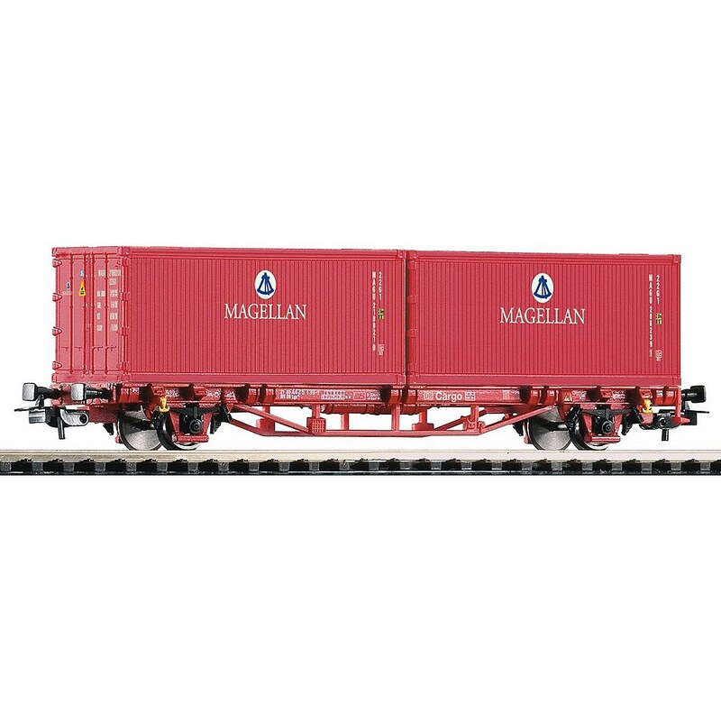PIKO Güterwagen, »Containerwagen Lgs579, 2 Container Magellan, DB AG - Gleichstrom« Spur H0