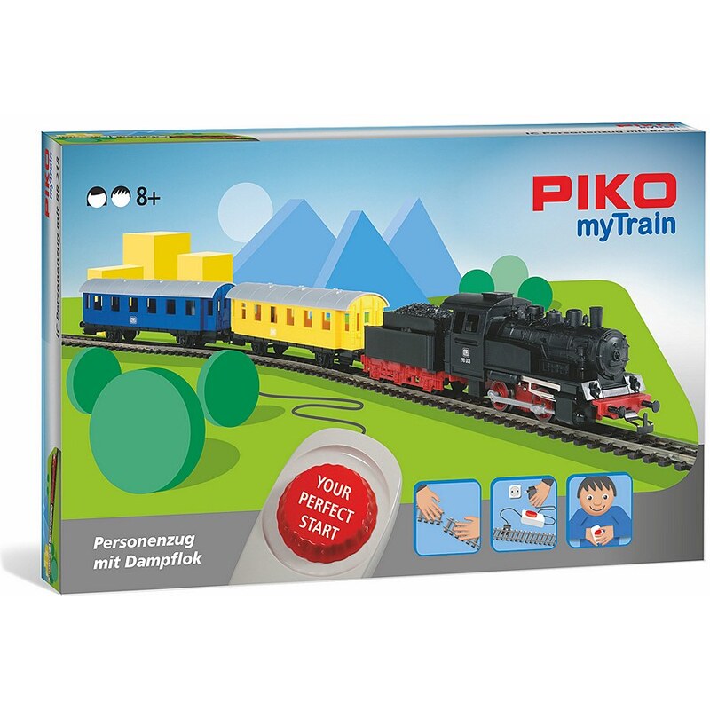 PIKO Modelleisenbahn Startset, »PIKO myTrain Set, Personenzug + Dampflok - Gleichstrom« Spur H0