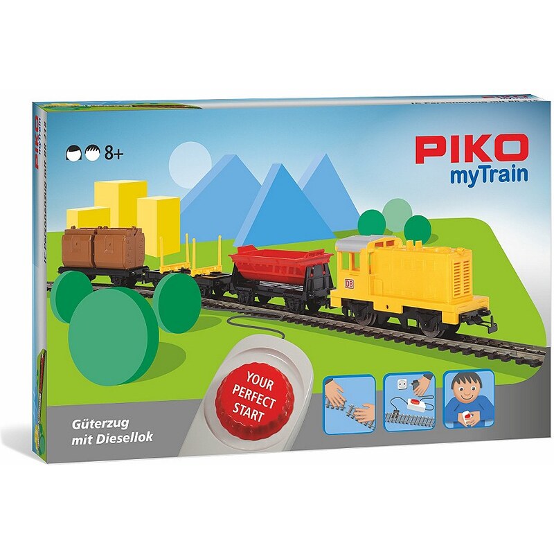 PIKO Modelleisenbahn Startset, »PIKO myTrain Set, Güterzug + Diesellok - Gleichstrom« Spur H0
