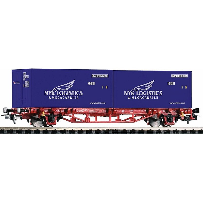 PIKO Güterwagen, »Containerwagen Lgs579, 2 Container NYK, DB AG - Gleichstrom« Spur H0