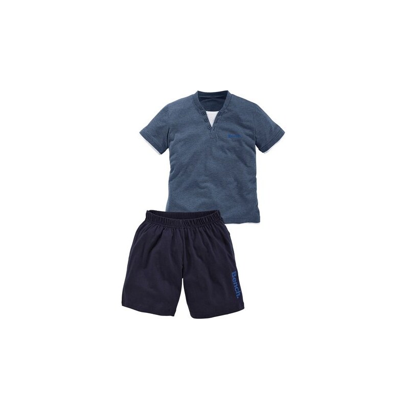 kurzer Pyjama mit Zier-Knopfleiste Bench blau 122/128,134/140,146/152,158/164,170/176,182