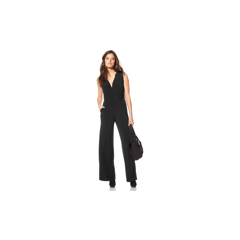 Damen Overall Jersey ärmellos mit weiten Hosenbeinen Aniston schwarz 34,40,42,44