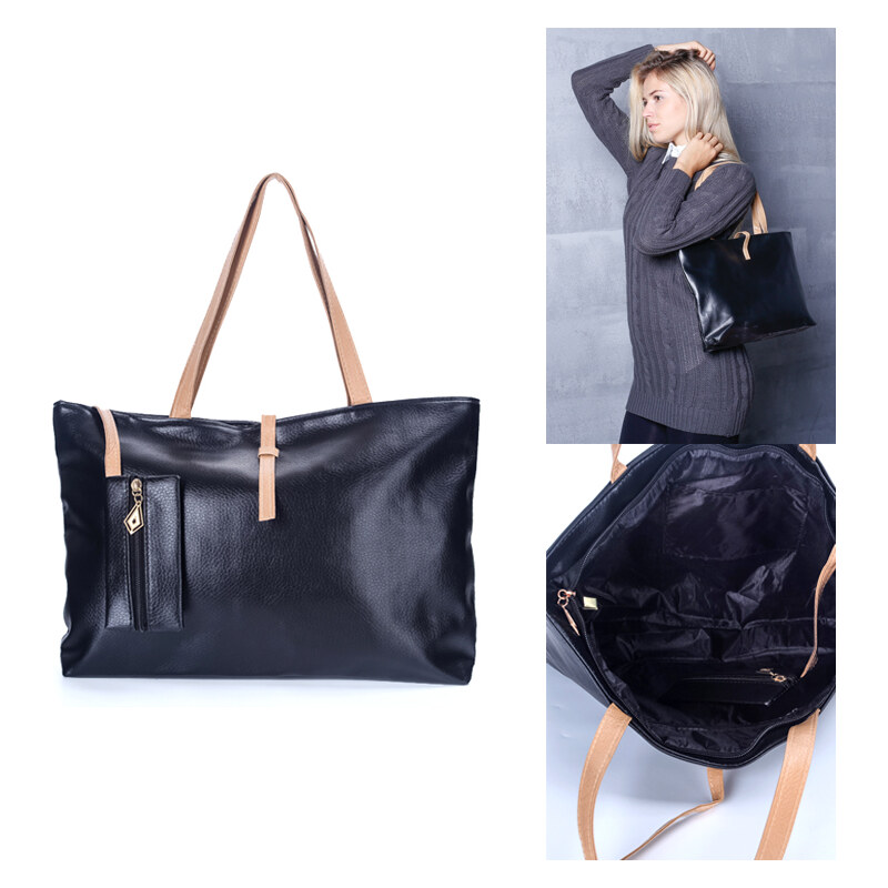 Lesara Shopping-Bag mit Kontrast-Henkeln