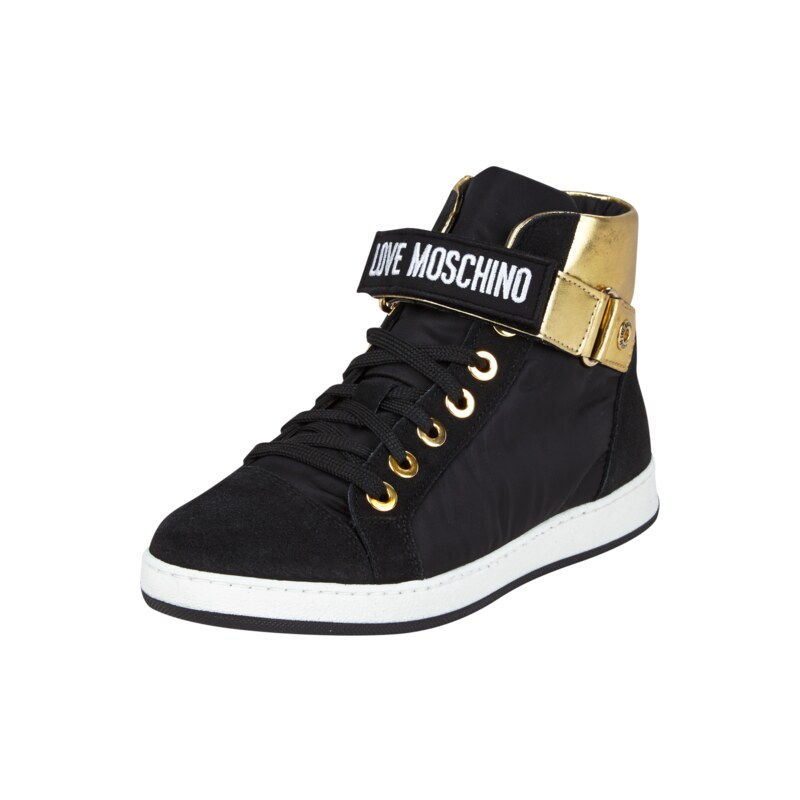 Love Moschino Sneakers mit Besatz in Gold-Optik