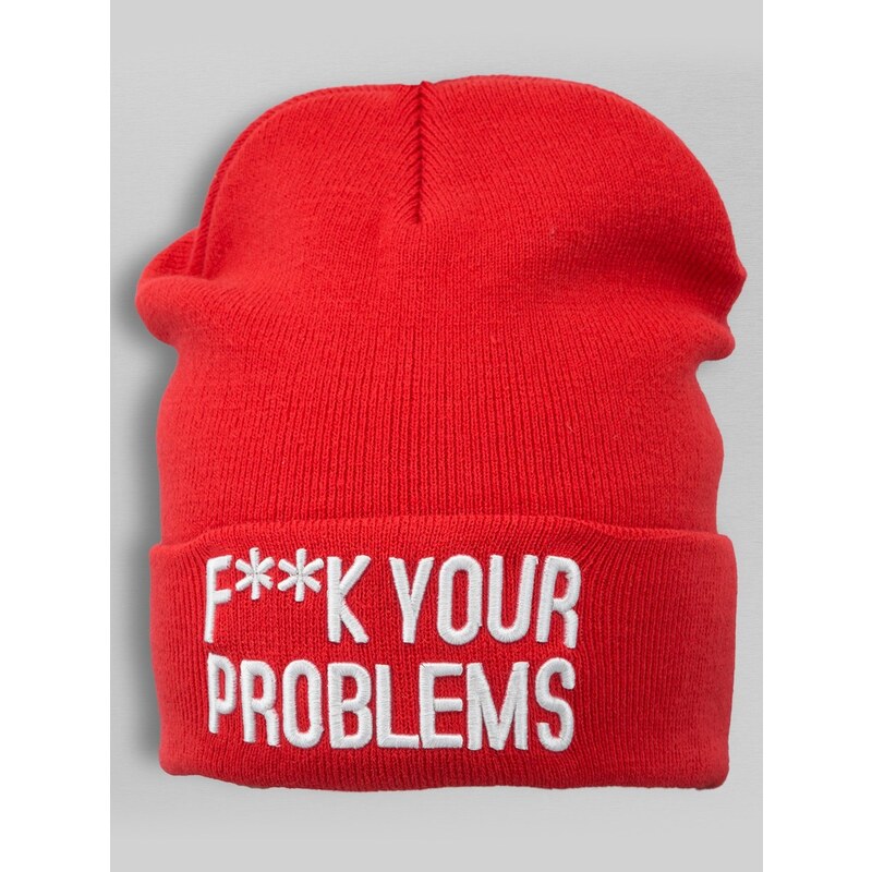 TrueSpin Fuck Your Problems Beanie Red
