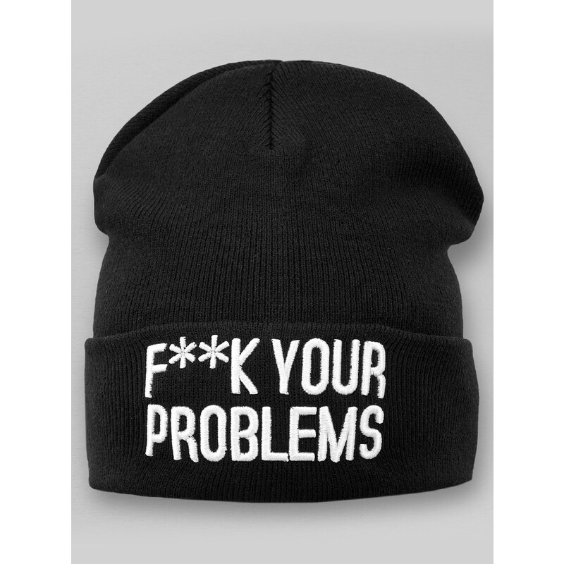 TrueSpin Fuck Your Problems Beanie Black