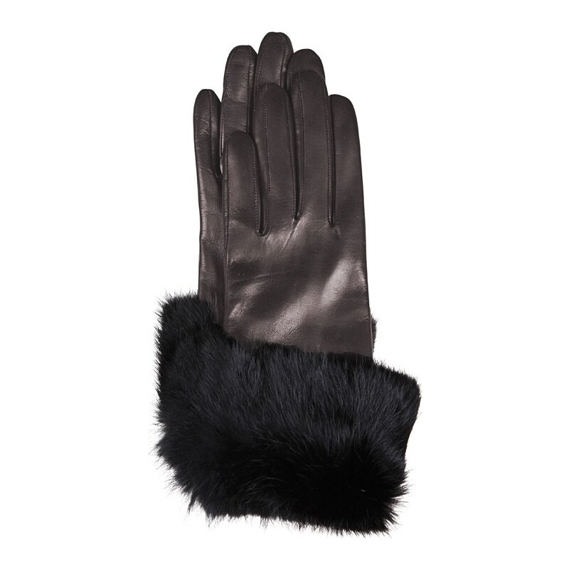 Gretchen Glove GLF5 - Stone Nappa/ Black Rabbit