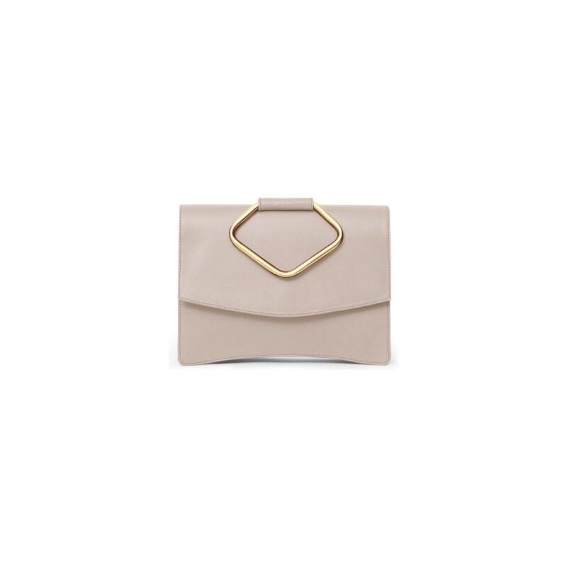 Gretchen Oyster Clutch Two - Cashmere / Gold