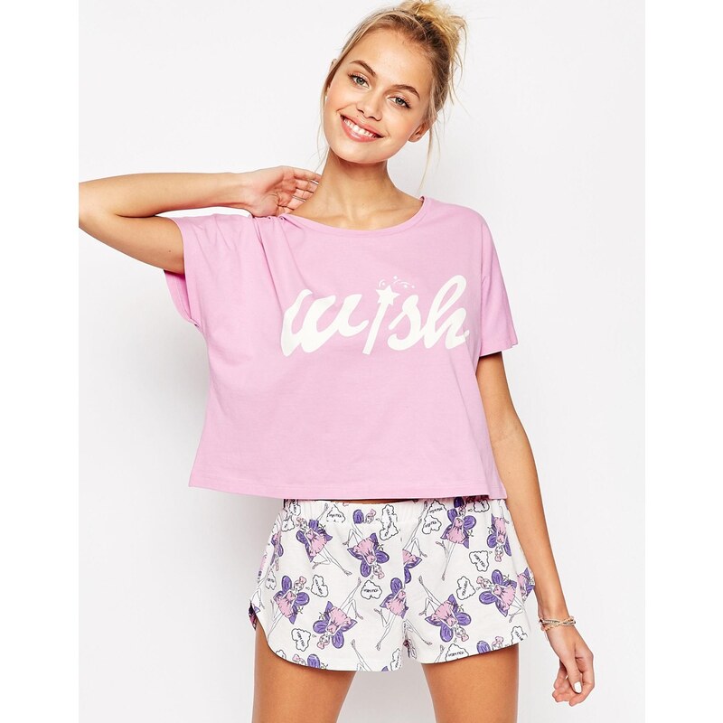 ASOS I Wish Fairy Schlafanzugset mit T-Shirt und Shorts - Mehrfarbig