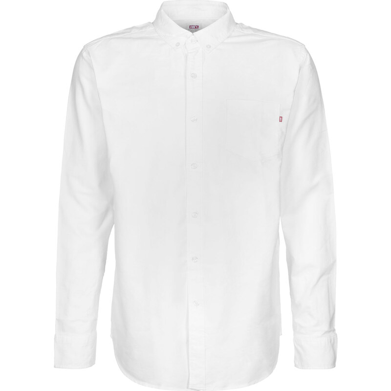 Obey Dissent Oxford Woven Langarmhemd white