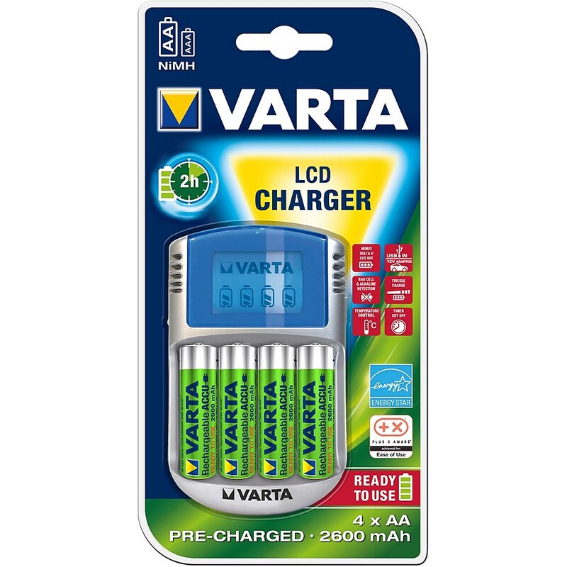 Varta, Ladegerät Für AA und AAA Batterien, »LCD Charger«