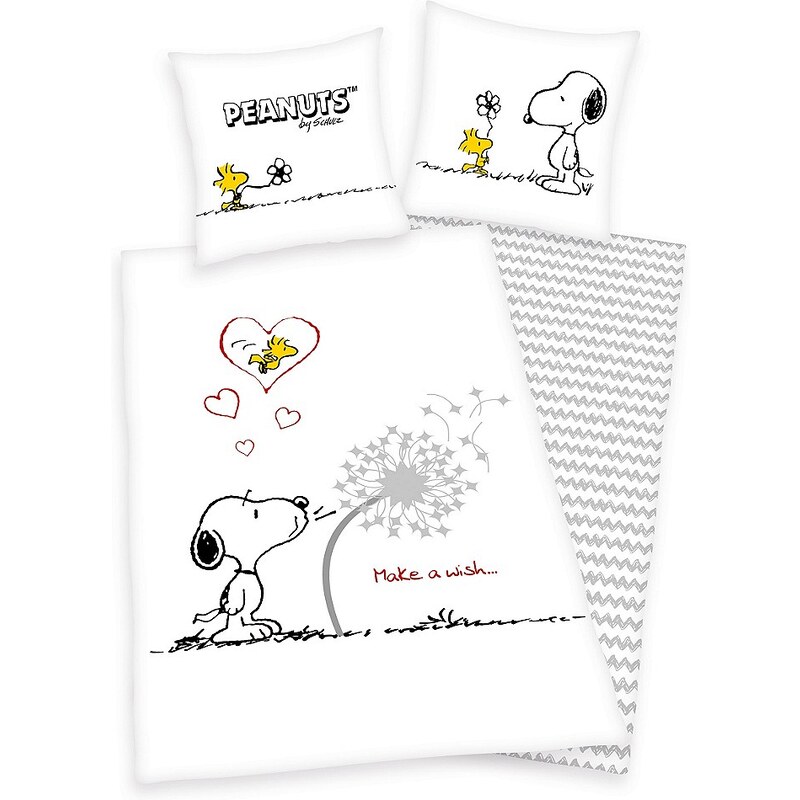 Kinderbettwäsche, Peanuts, »Make a Wish«, mit Snoopy