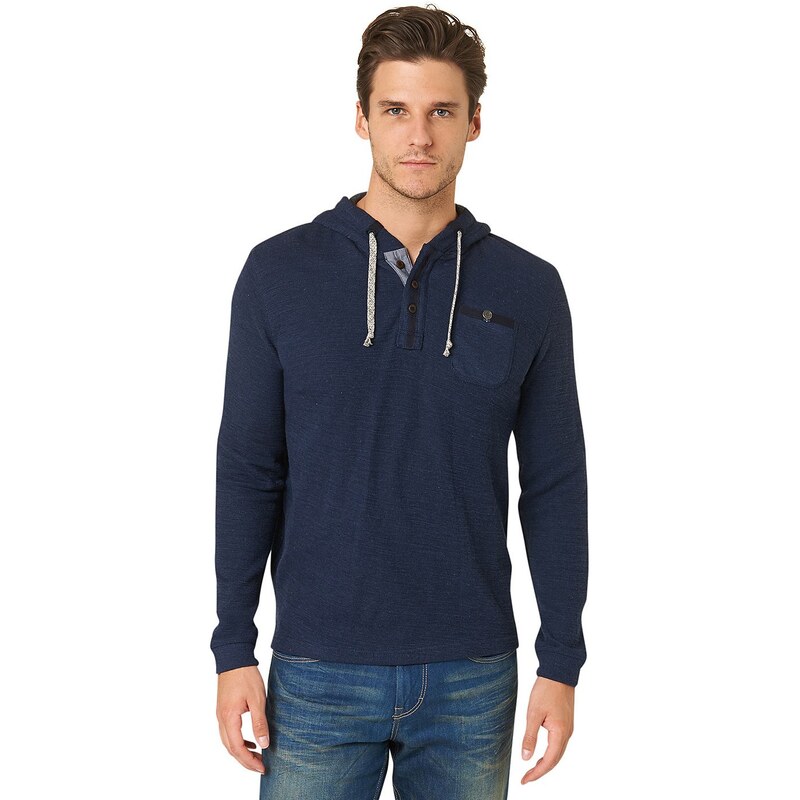 TOM TAILOR T-Shirt »waffle hoodie«, blau