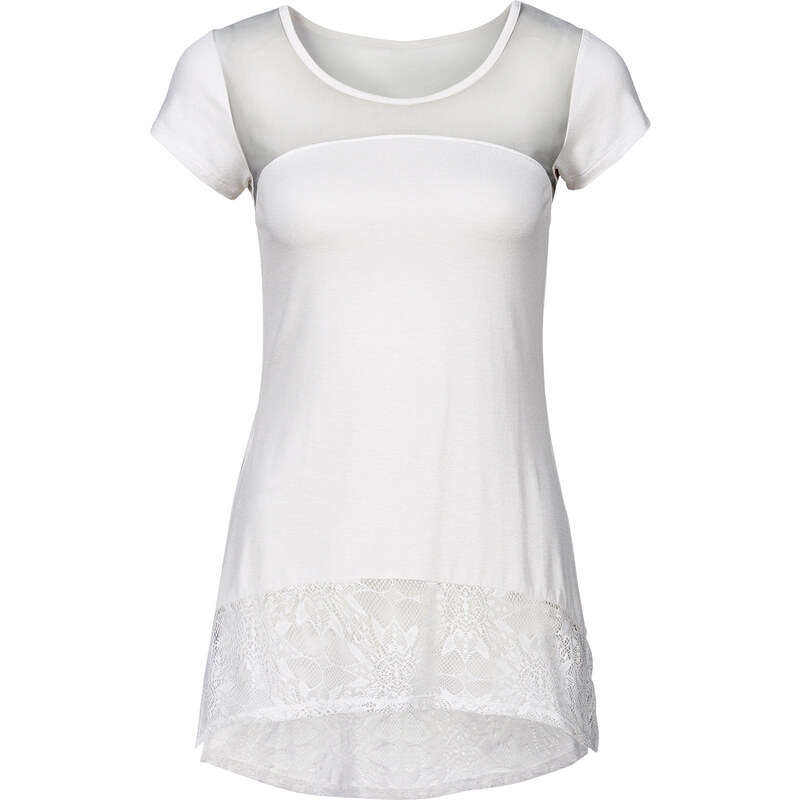 RAINBOW Shirttunika kurzer Arm in weiß für Damen von bonprix