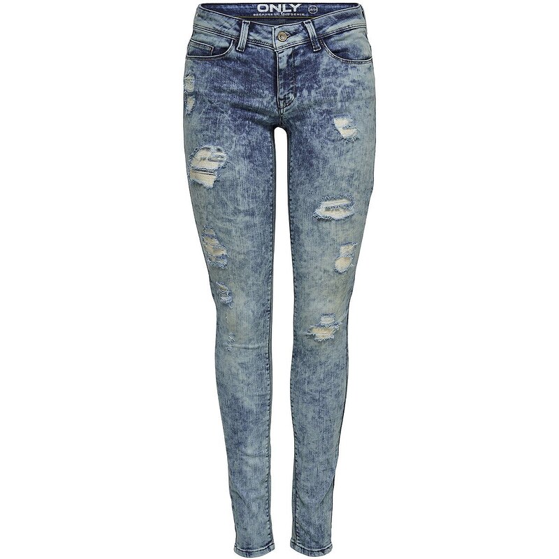 Only Carrie Low Skinny Used-Effekt Jeans