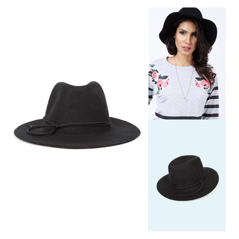 Lesara Klassischer Fedora-Hut mit Zierband