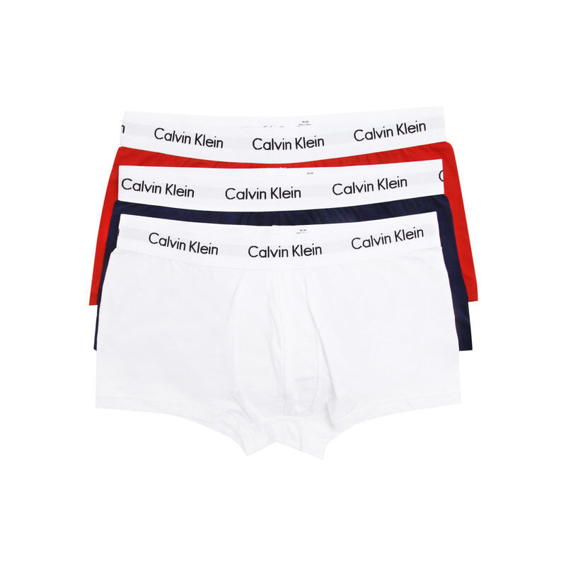 CALVIN KLEIN UNDERWEAR Set aus 3 Boxershortsshorts Trunk in Blau, Rot und Weiß