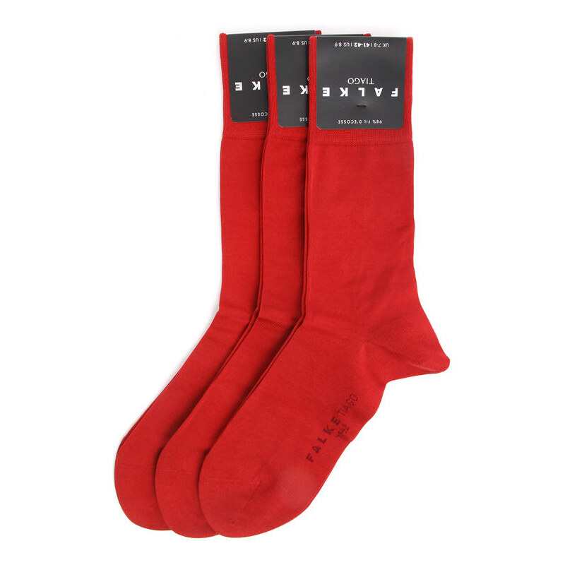 FALKE 3er-Pack rote Socken TIAGO