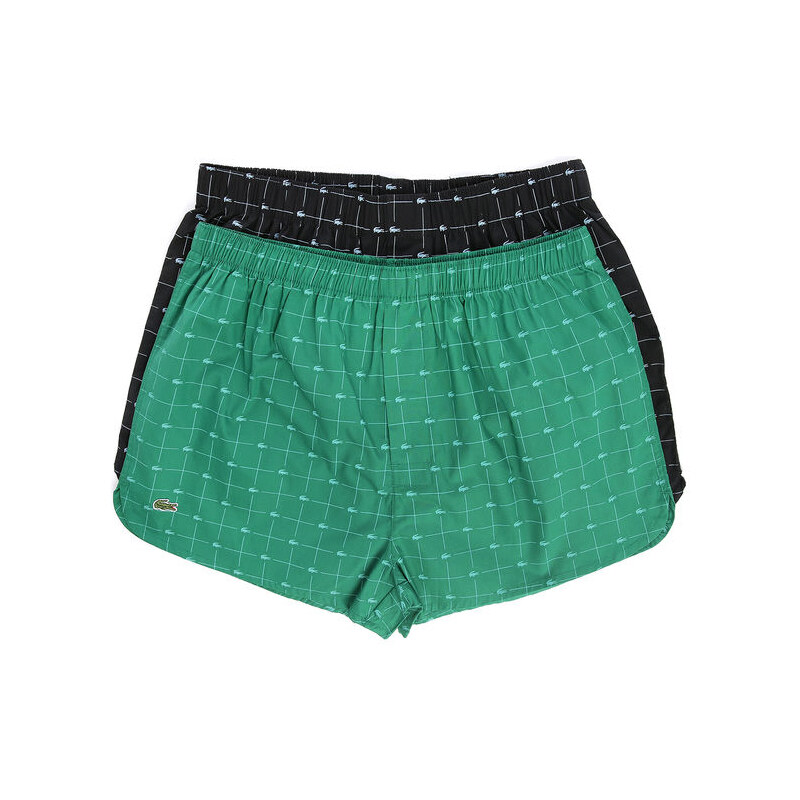 LACOSTE UNDERWEAR 2-Pack Green/Black Croc Printed Underpants