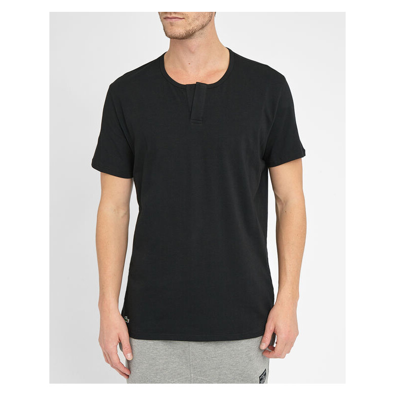 LACOSTE UNDERWEAR Kurzärmeliges Pyjama-T-Shirt mit Rundhalsausschnitt in Schwarz