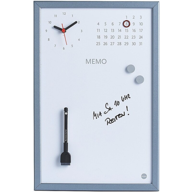 ZELLER Memobord mit Uhr und Kalender