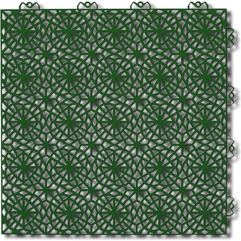 Set: Bodenplatte »Kunststofffliese XL«, B/L/H: 38/38/1,1 cm, grün