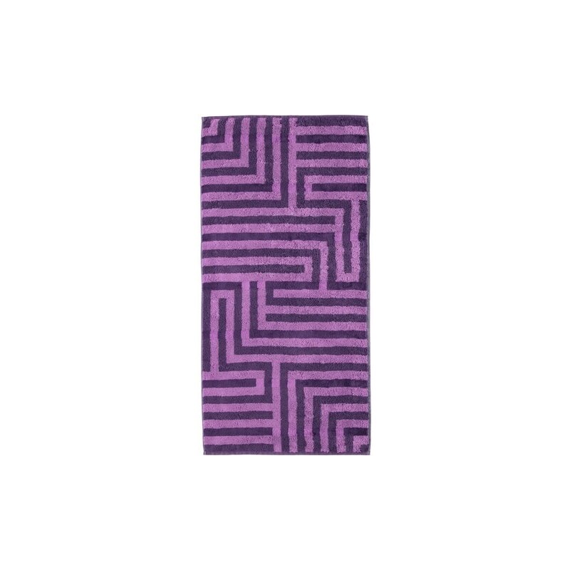 CAWÖ Badetuch Cawö Graphic in Labyrinth-Optik silberfarben 1x 80x150 cm