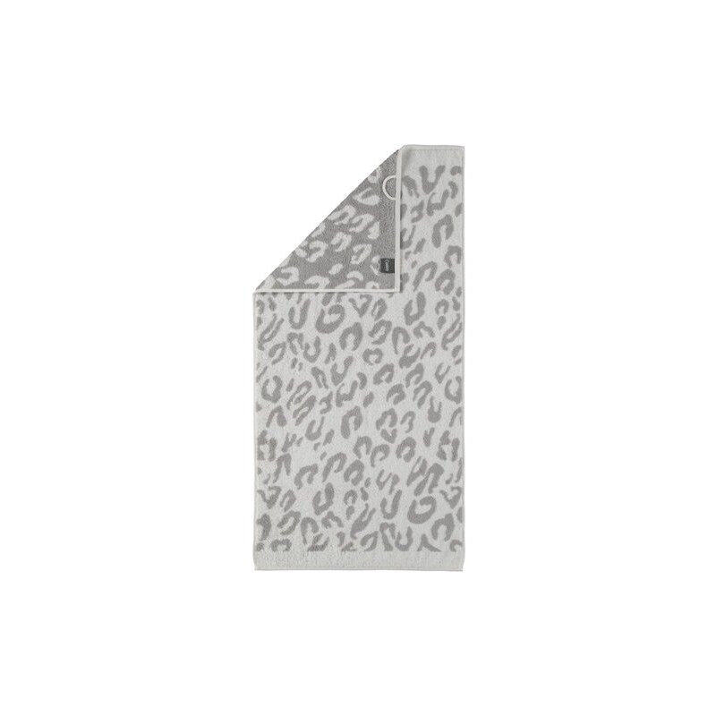 CAWÖ Badetuch Cawö Instinct Leopard mit trendigem Fellmuster silberfarben 1x 80x150 cm