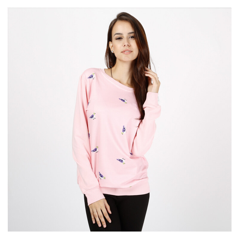 Lesara Sweatshirt mit Vögelchen-Print - M