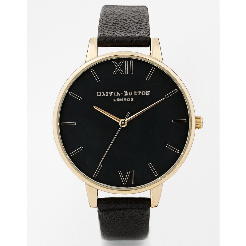 Olivia Burton - Schwarze Uhr mit großem Zifferblatt - Schwarz