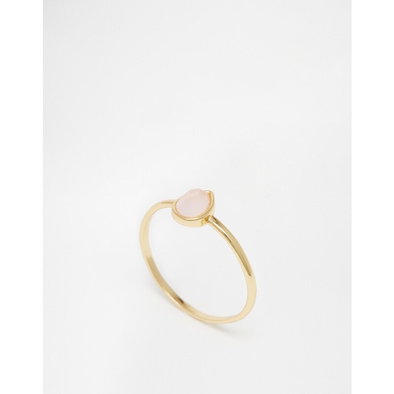Orelia - Ring mit tränenförmigem Halbedelstein - Gold