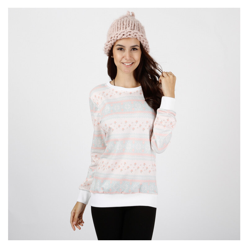 Lesara Sweater mit zartem Allover-Print - M