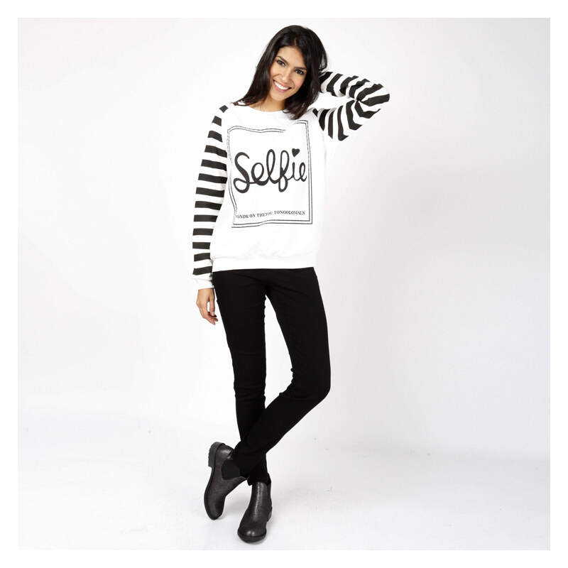 Lesara Sweater mit Selfie-Print - M