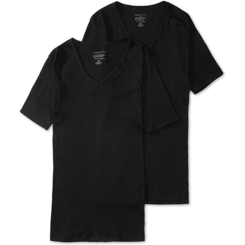 C&A Doppelripp T-Shirt aus Bio-Baumwolle in Schwarz
