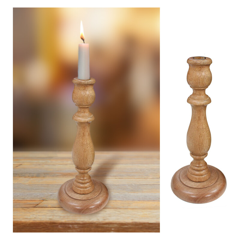 Lesara Kerzenständer aus Eichenholz