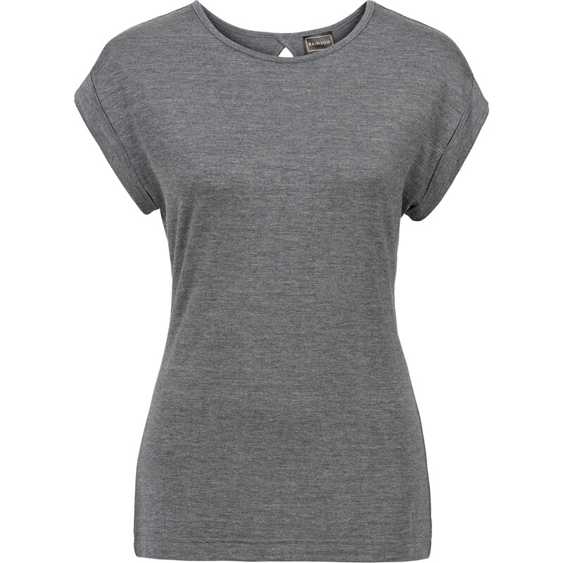 RAINBOW Shirt mit Rückendetail kurzer Arm in grau für Damen von bonprix