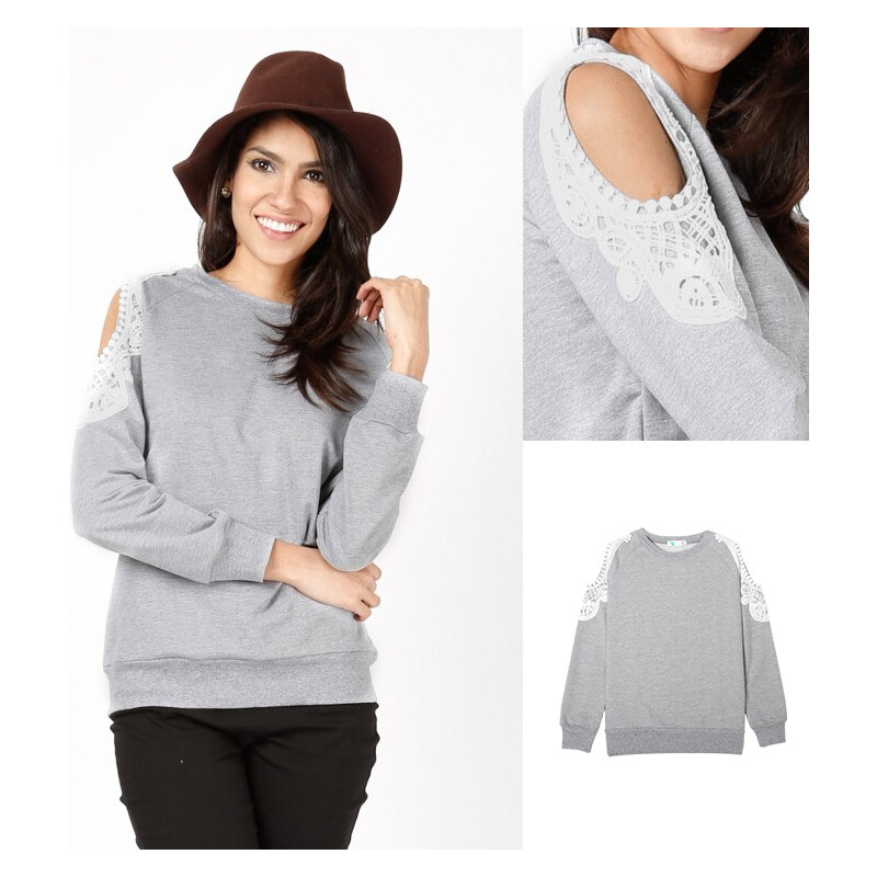 Lesara Sweater mit Schulter-Cut-Outs - XL