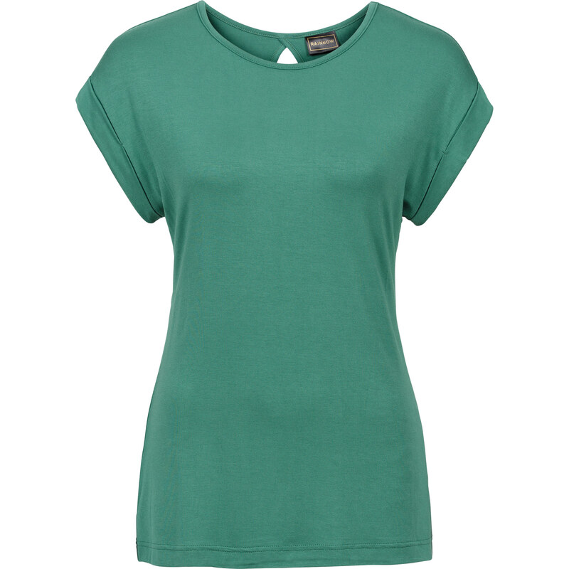 RAINBOW Shirt mit Rückendetail kurzer Arm in grün für Damen von bonprix