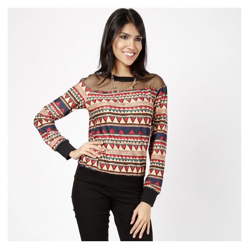Lesara Sweater im Ethno-Look - M